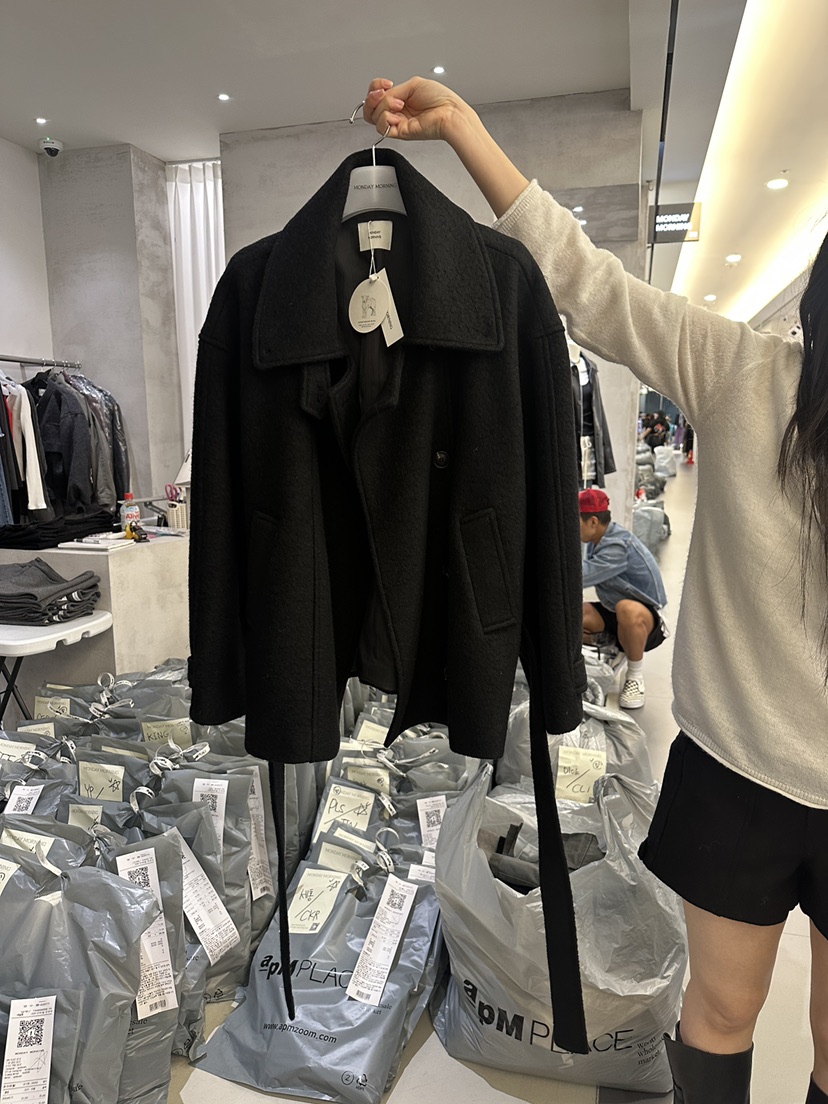 MONDAYMORING韓國代購女士新款推薦熱賣休閑真品短款大衣Monday Morning短款大衣圖色2