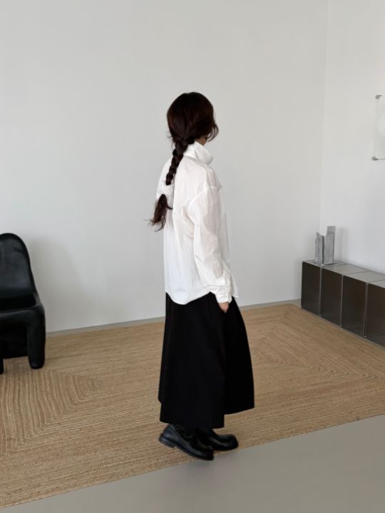 베슬韓國直郵女士新品真品熱賣推薦人氣襯衫蕾絲衫高領褶皺VESL襯衫/蕾絲衫