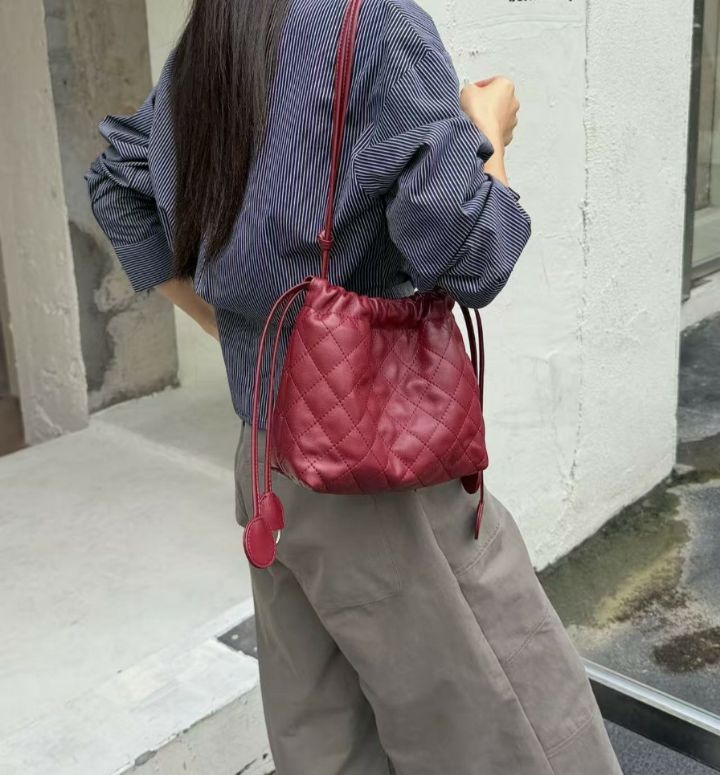 TROUVAILLE東大門代購女士新品熱賣真品時尚單肩斜跨包羊皮TROUVAILLE單肩/斜跨包