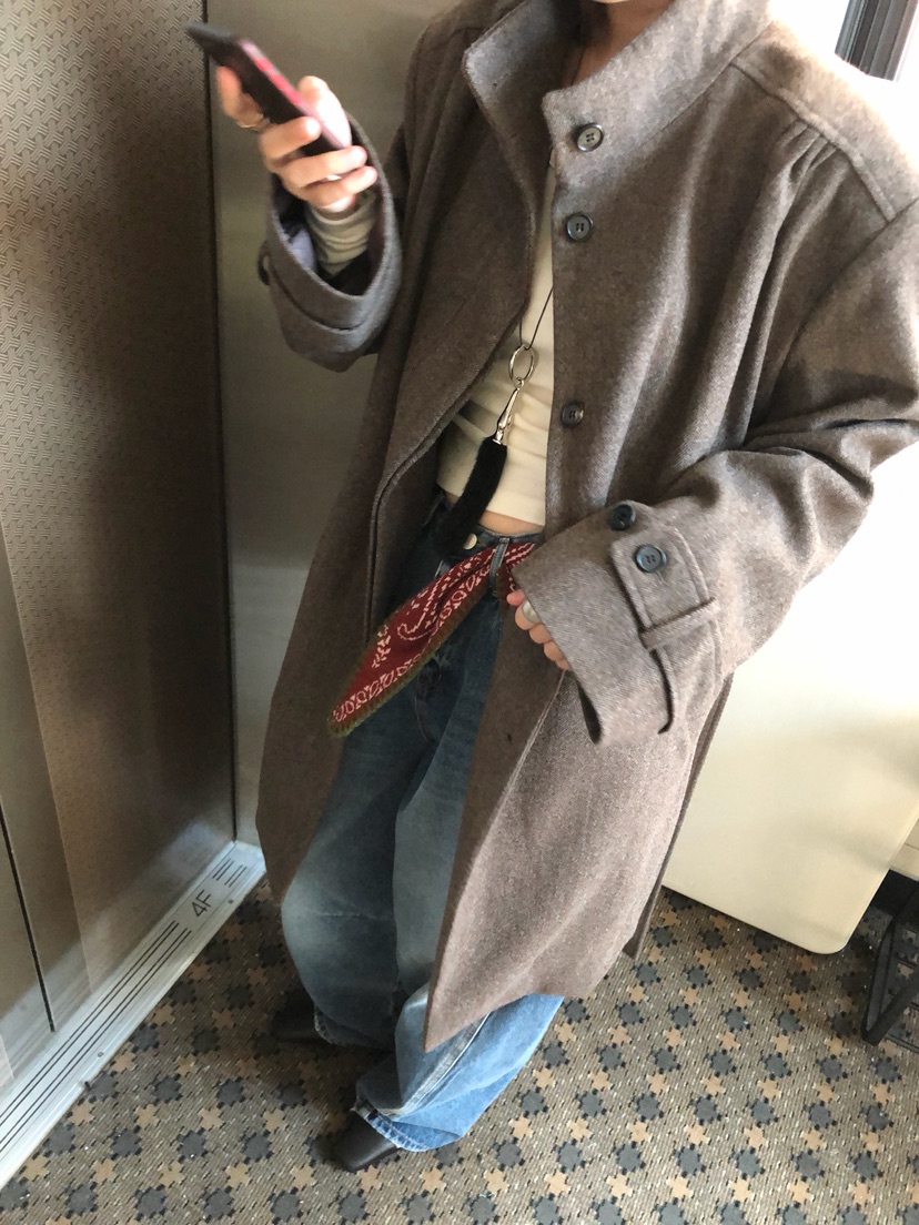 MADE-P東大門實拍女士新品休閑熱賣人氣推薦真品長款風衣MADE-P長款風衣