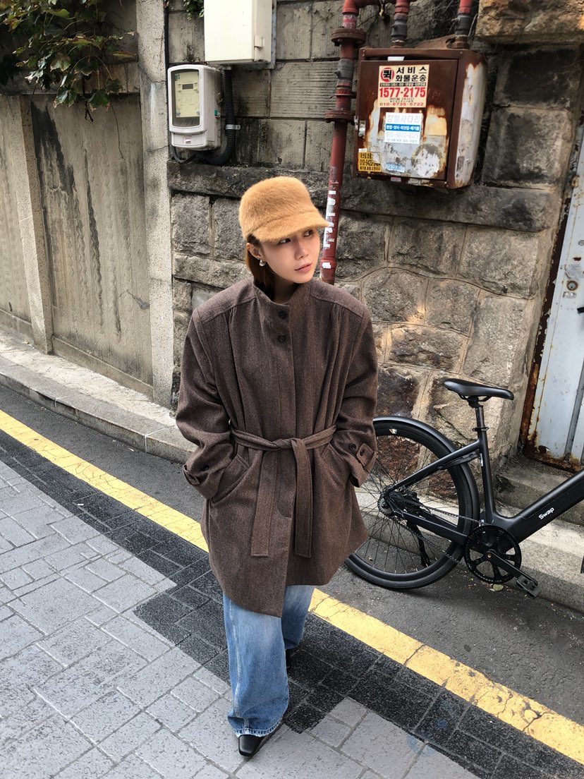 MADE-P東大門實拍女士新品休閑熱賣人氣推薦真品長款風衣MADE-P長款風衣