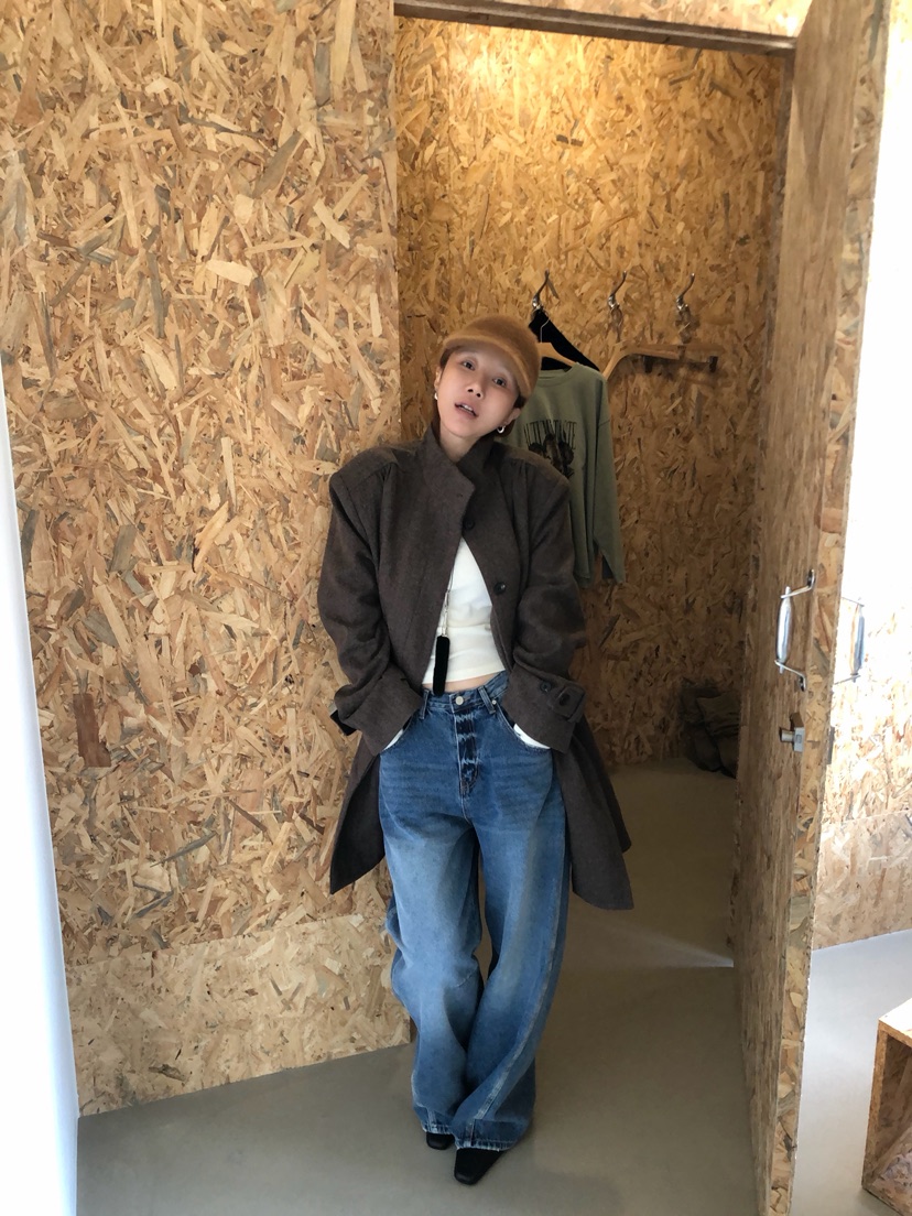 MADE-P東大門實拍女士新品休閑熱賣人氣推薦真品長款風衣MADE-P長款風衣