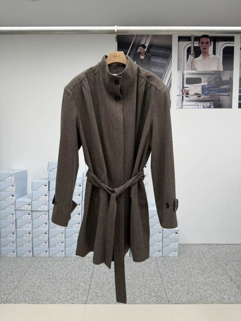 MADE-P東大門實拍女士新品休閑熱賣人氣推薦真品長款風衣MADE-P長款風衣圖色2