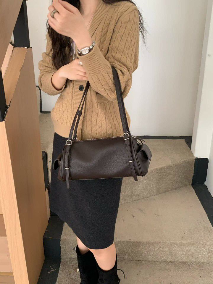 TROUVAILLE東大門實拍女裝新品熱賣真品單肩斜跨包口袋牛皮TROUVAILLE單肩/斜跨包