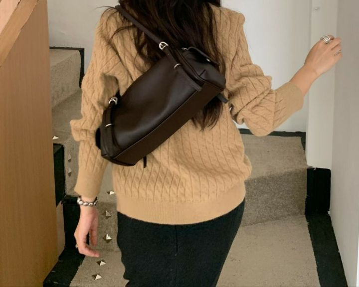 TROUVAILLE東大門實拍女裝新品熱賣真品單肩斜跨包口袋牛皮TROUVAILLE單肩/斜跨包