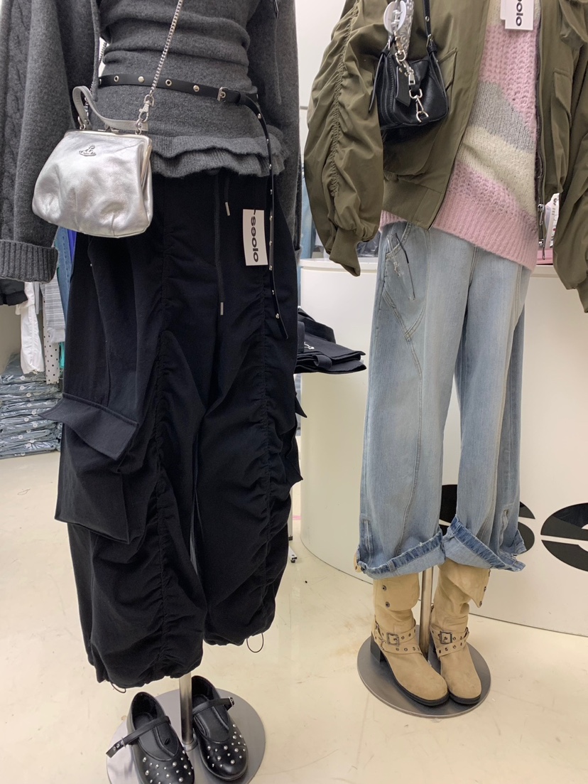 SEOLO東大門代購女裝新品真品人氣熱賣推薦時尚休閑褲褶皺Seolo seoul休閑褲
