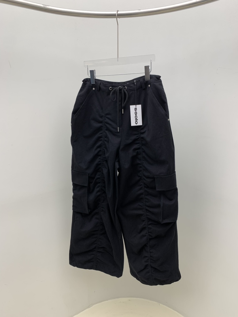 SEOLO東大門代購女裝新品真品人氣熱賣推薦時尚休閑褲褶皺Seolo seoul休閑褲圖色1
