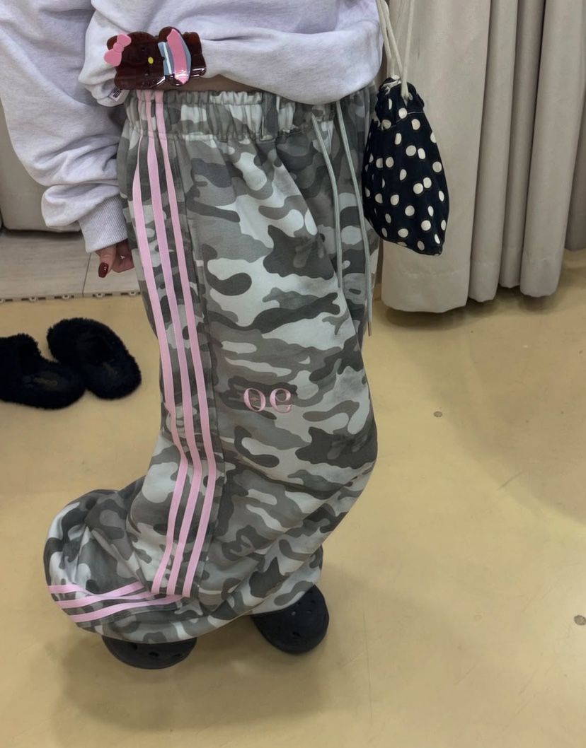 SEOLO東大門實拍女士新品時尚推薦真品人氣休閑褲刺繡迷彩Seolo seoul休閑褲