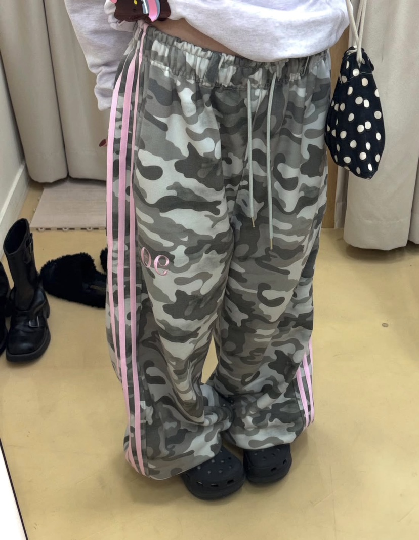 SEOLO東大門實拍女士新品時尚推薦真品人氣休閑褲刺繡迷彩Seolo seoul休閑褲