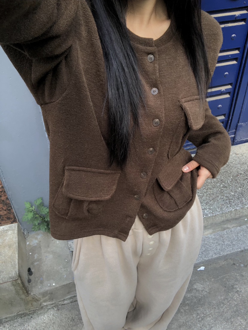 ONDO-P韓國代購女裝新款真品推薦休閑人氣熱賣開衫口袋開衫ONDO-P開衫