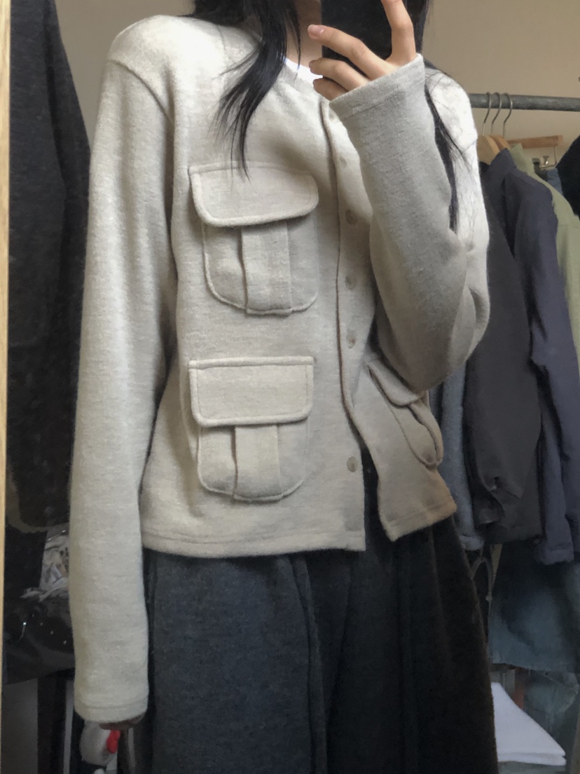 ONDO-P韓國代購女裝新款真品推薦休閑人氣熱賣開衫口袋開衫ONDO-P開衫