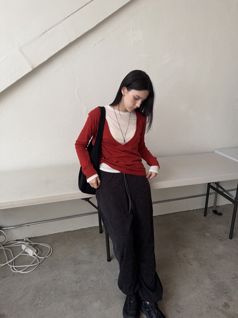 SUNDER MARKET韓國直郵女士新款真品人氣休閑褲羊毛針織SUNDER MARKET休閑褲