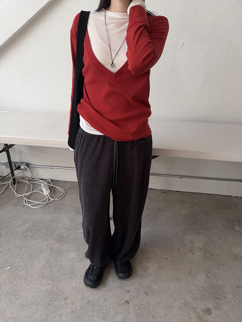SUNDER MARKET韓國直郵女士新款真品人氣休閑褲羊毛針織SUNDER MARKET休閑褲