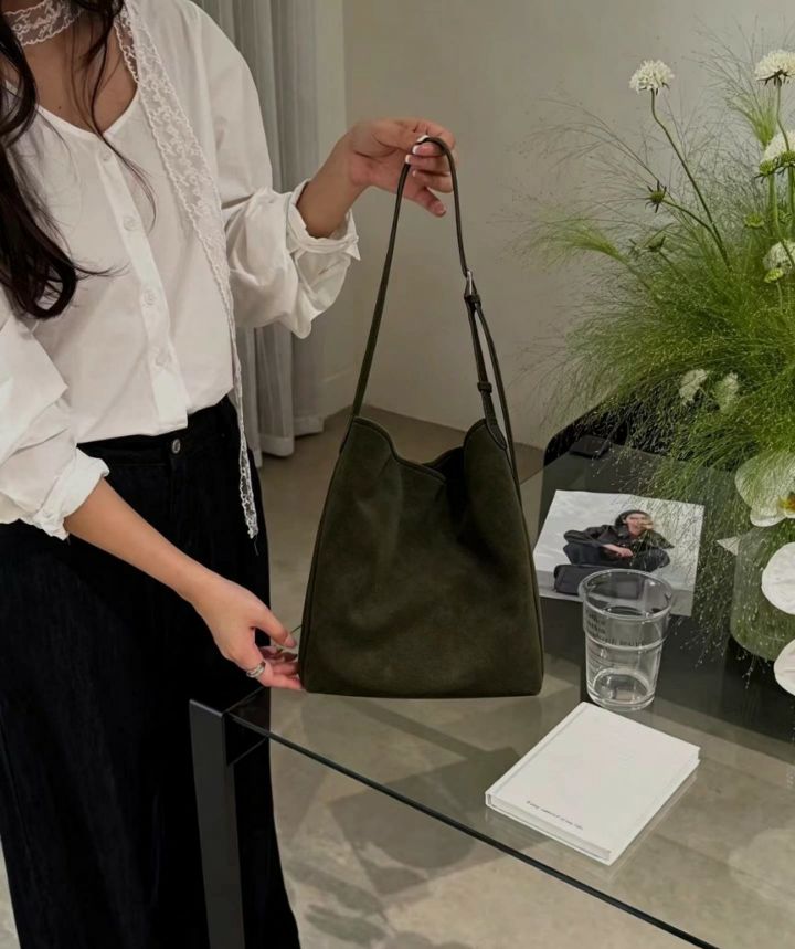 TROUVAILLE韓國代購女裝新款休閑熱賣推薦單肩斜跨包麂皮TROUVAILLE單肩/斜跨包
