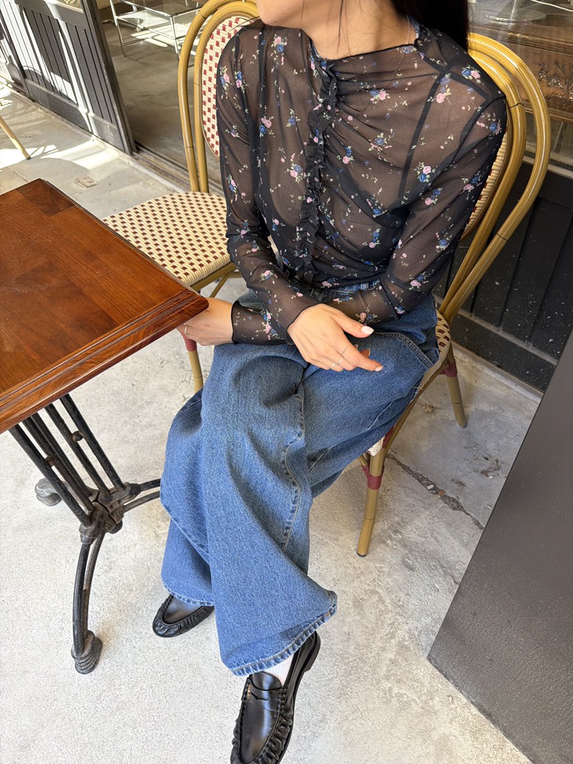 FRANC—L東大門直郵女士新品時尚人氣真品熱賣長袖T恤褶皺FRANC長袖T恤