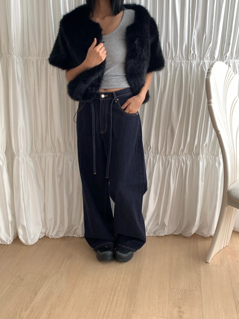 REVE CITE-L東大門直郵女士新款真品推薦短款大衣皮草柔軟REVE CITE-L短款大衣