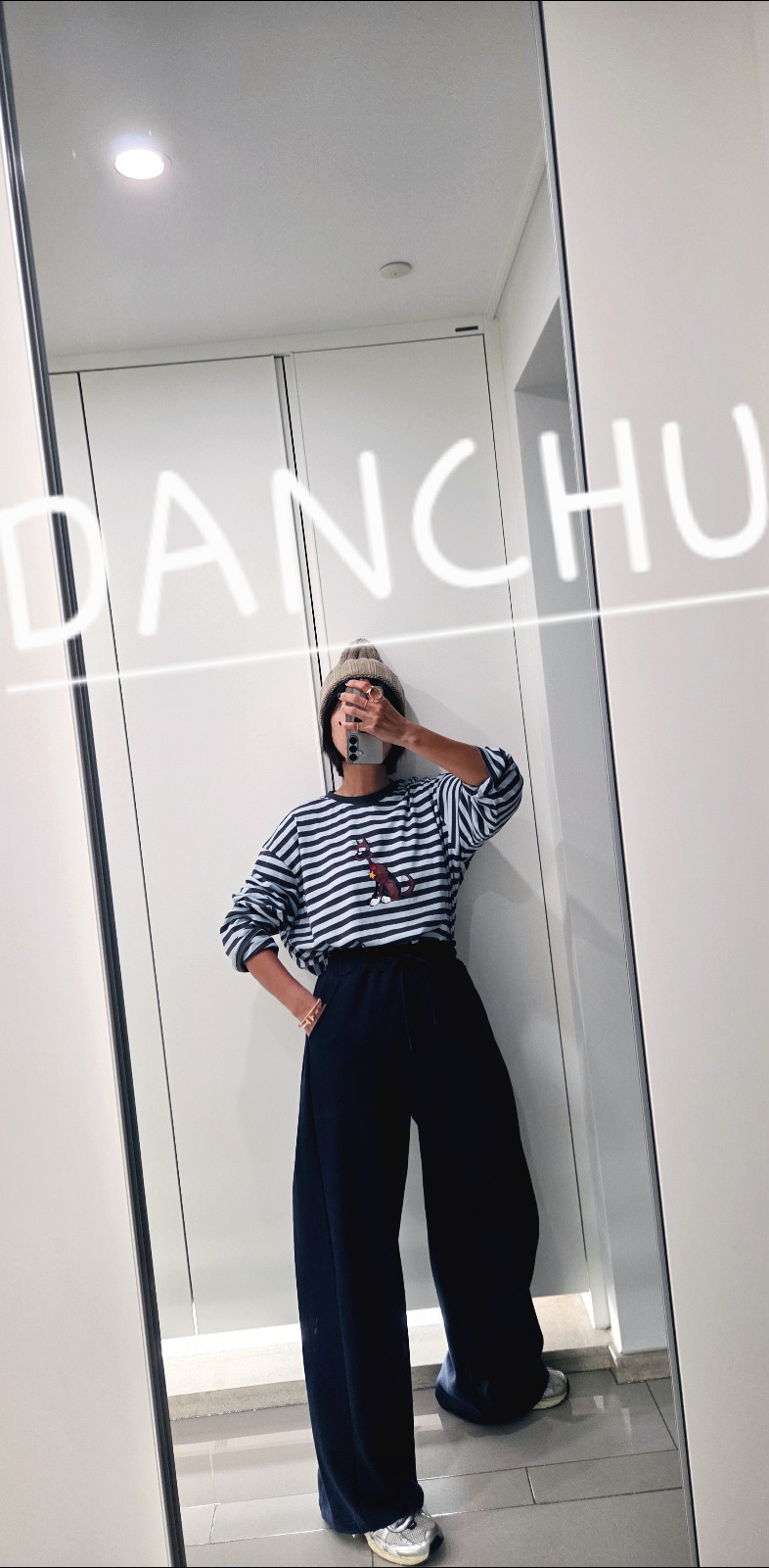 DANCHU東大門實拍女裝新品休閑推薦時尚真品人氣長袖T恤條紋DANCHU長袖T恤