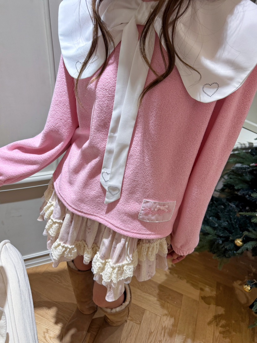 BOUTIQUE-L韓國代購女士新品人氣熱賣休閑推薦真品衛衣絲帶BOUTIQUE-L衛衣