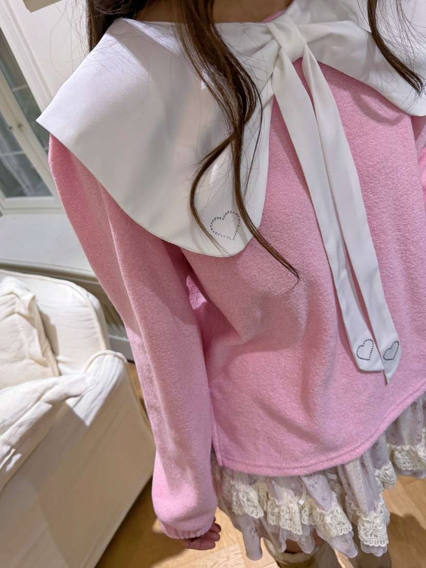 BOUTIQUE-L韓國代購女士新品人氣熱賣休閑推薦真品衛衣絲帶BOUTIQUE-L衛衣
