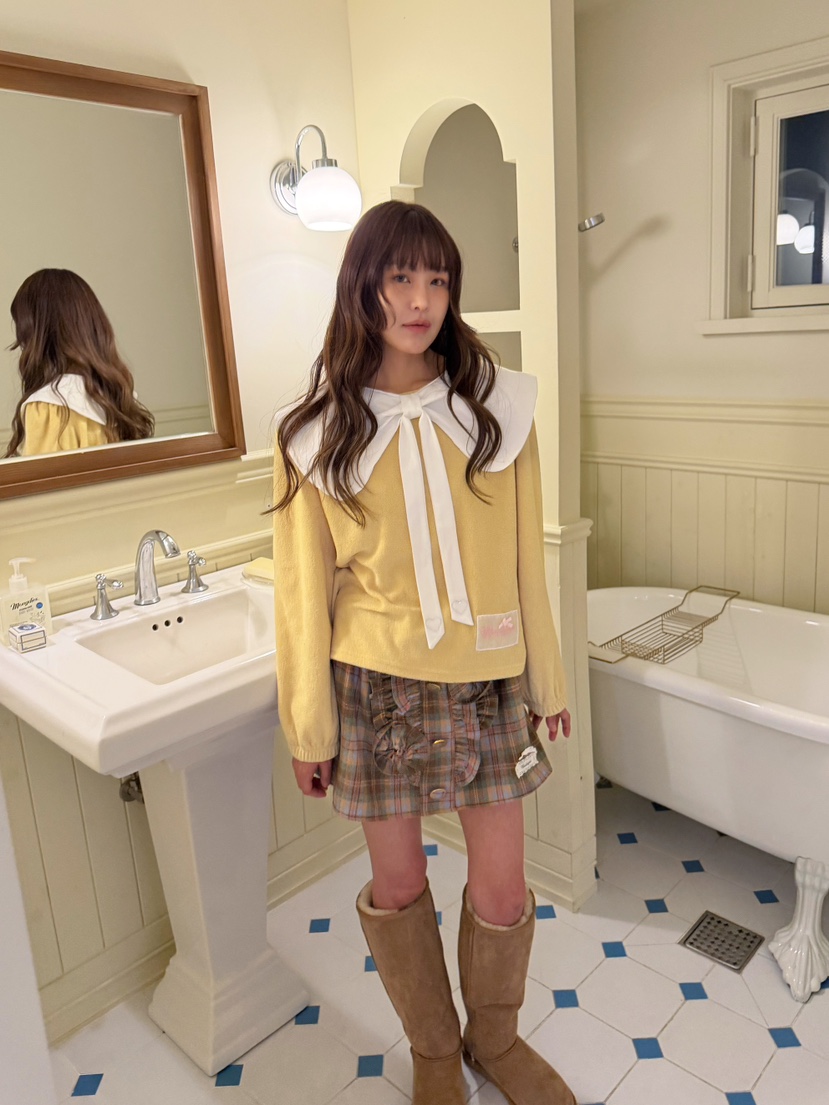BOUTIQUE-L韓國代購女士新品人氣熱賣休閑推薦真品衛衣絲帶BOUTIQUE-L衛衣