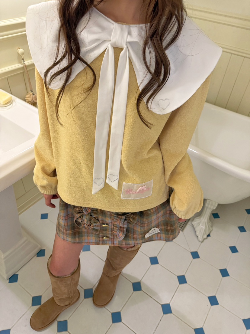 BOUTIQUE-L韓國代購女士新品人氣熱賣休閑推薦真品衛衣絲帶BOUTIQUE-L衛衣