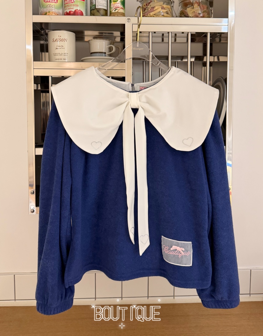 BOUTIQUE-L韓國代購女士新品人氣熱賣休閑推薦真品衛衣絲帶BOUTIQUE-L衛衣圖色2