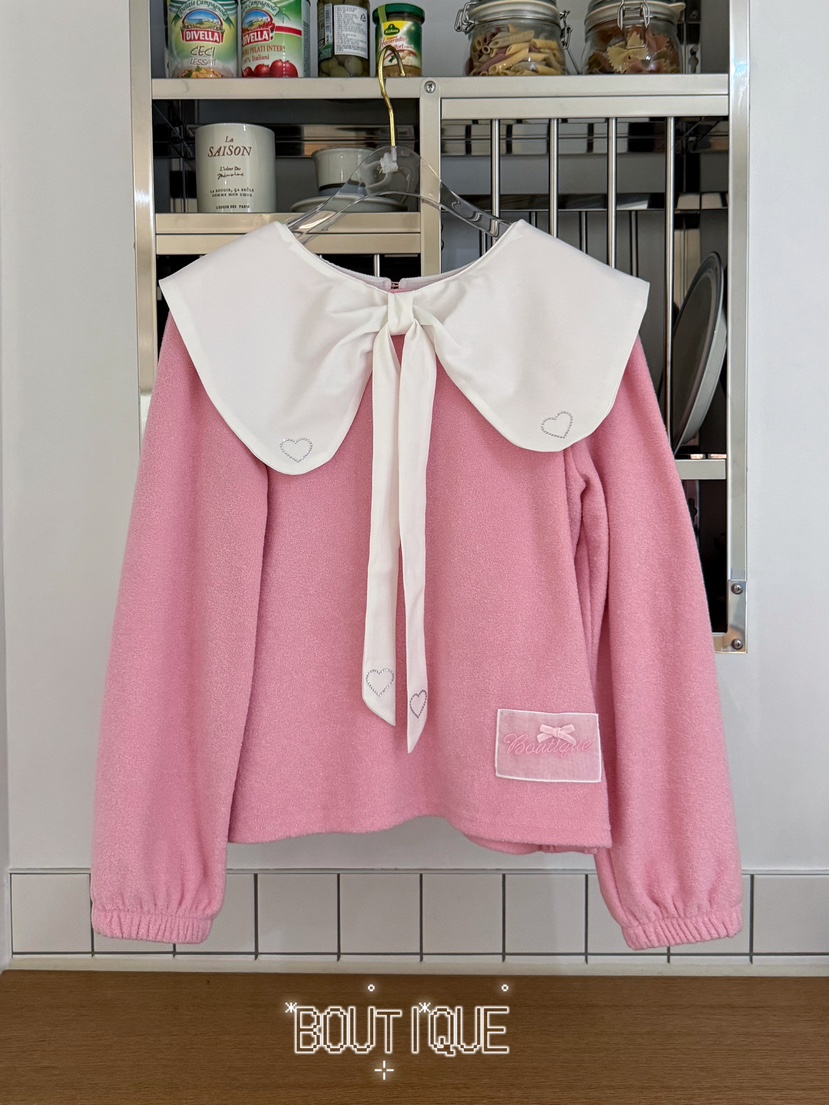 BOUTIQUE-L韓國代購女士新品人氣熱賣休閑推薦真品衛衣絲帶BOUTIQUE-L衛衣圖色3