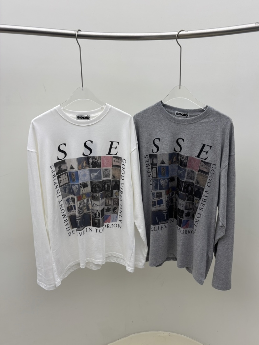 SEOLO東大門代購女裝新品時尚熱賣真品人氣休閑長袖T恤染色Seolo seoul長袖T恤
