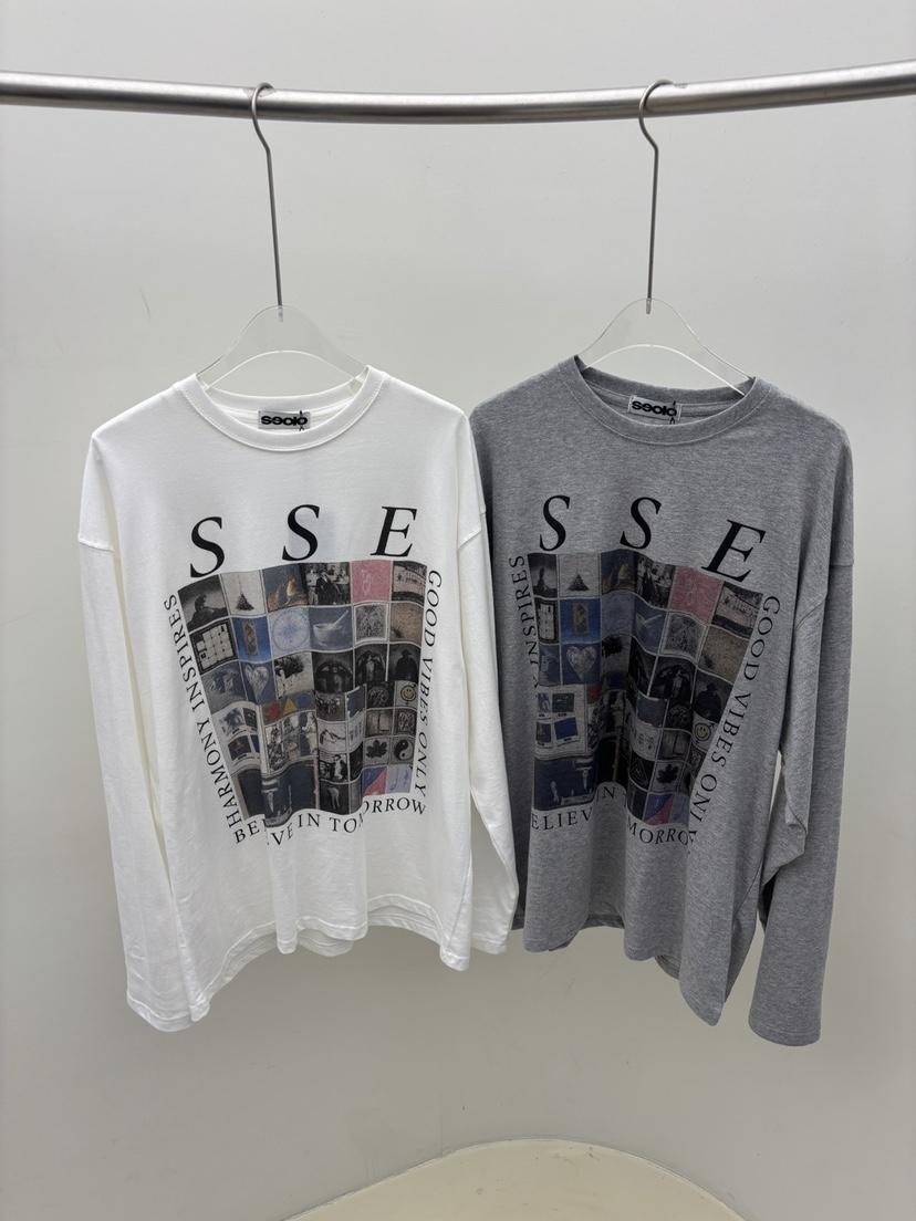 SEOLO東大門代購女裝新品時尚熱賣真品人氣休閑長袖T恤染色Seolo seoul長袖T恤