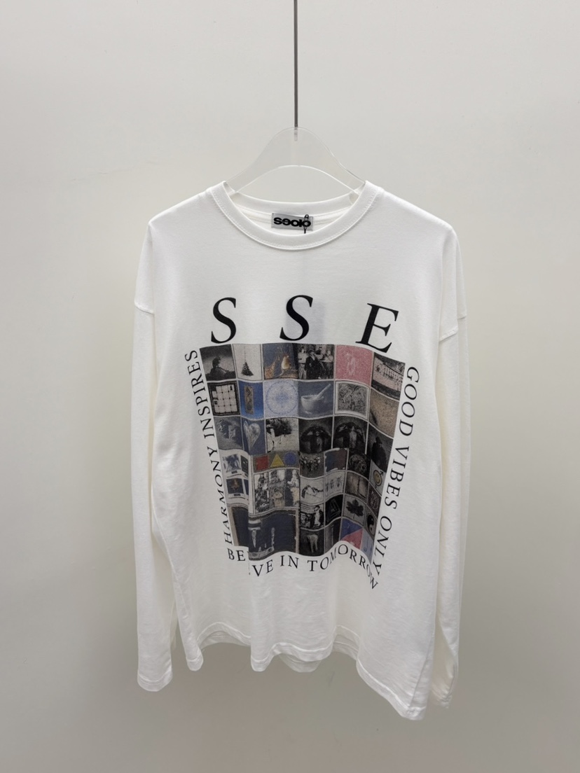 SEOLO東大門代購女裝新品時尚熱賣真品人氣休閑長袖T恤染色Seolo seoul長袖T恤