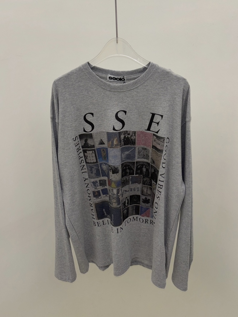 SEOLO東大門代購女裝新品時尚熱賣真品人氣休閑長袖T恤染色Seolo seoul長袖T恤圖色2