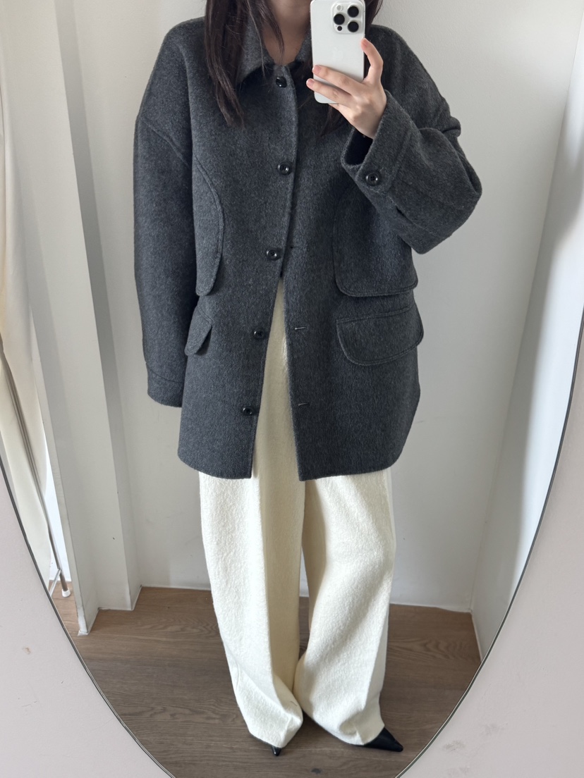 LE-PPL東大門直郵女裝新品推薦真品休閑時尚中長款大衣手工LE-PPL中長款大衣