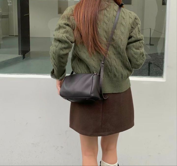 TROUVAILLE韓國代購女士新品真品人氣休閑單肩斜跨包牛皮TROUVAILLE單肩/斜跨包