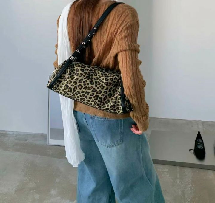 TROUVAILLE韓國代購女裝新品熱賣真品人氣單肩斜跨包豹紋TROUVAILLE單肩/斜跨包