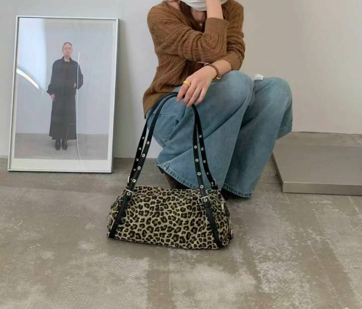 TROUVAILLE韓國代購女裝新品熱賣真品人氣單肩斜跨包豹紋TROUVAILLE單肩/斜跨包