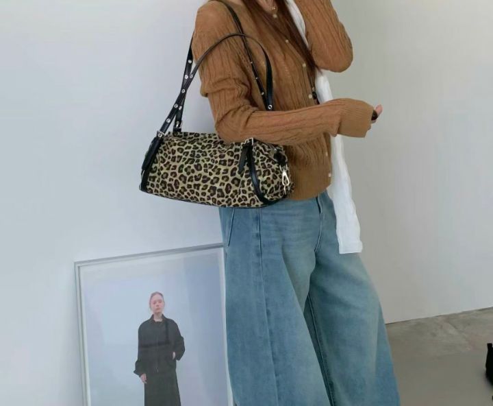 TROUVAILLE韓國代購女裝新品熱賣真品人氣單肩斜跨包豹紋TROUVAILLE單肩/斜跨包