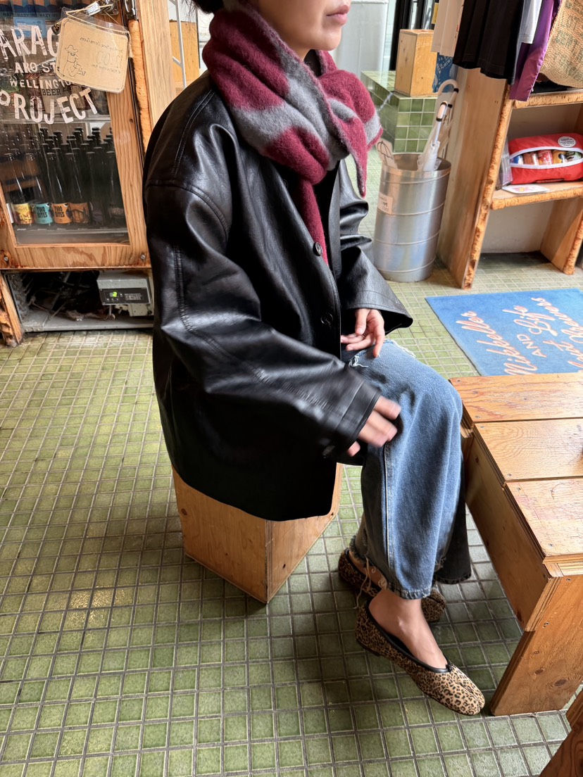 SUNDER MARKET東大門直郵女士新款真品推薦皮衣皮革格紋SUNDER MARKET皮衣