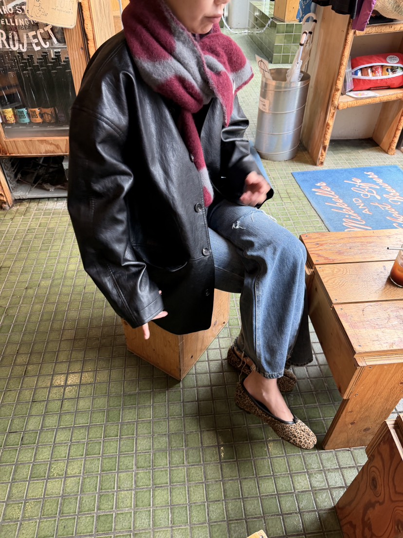 SUNDER MARKET東大門直郵女士新款真品推薦皮衣皮革格紋SUNDER MARKET皮衣