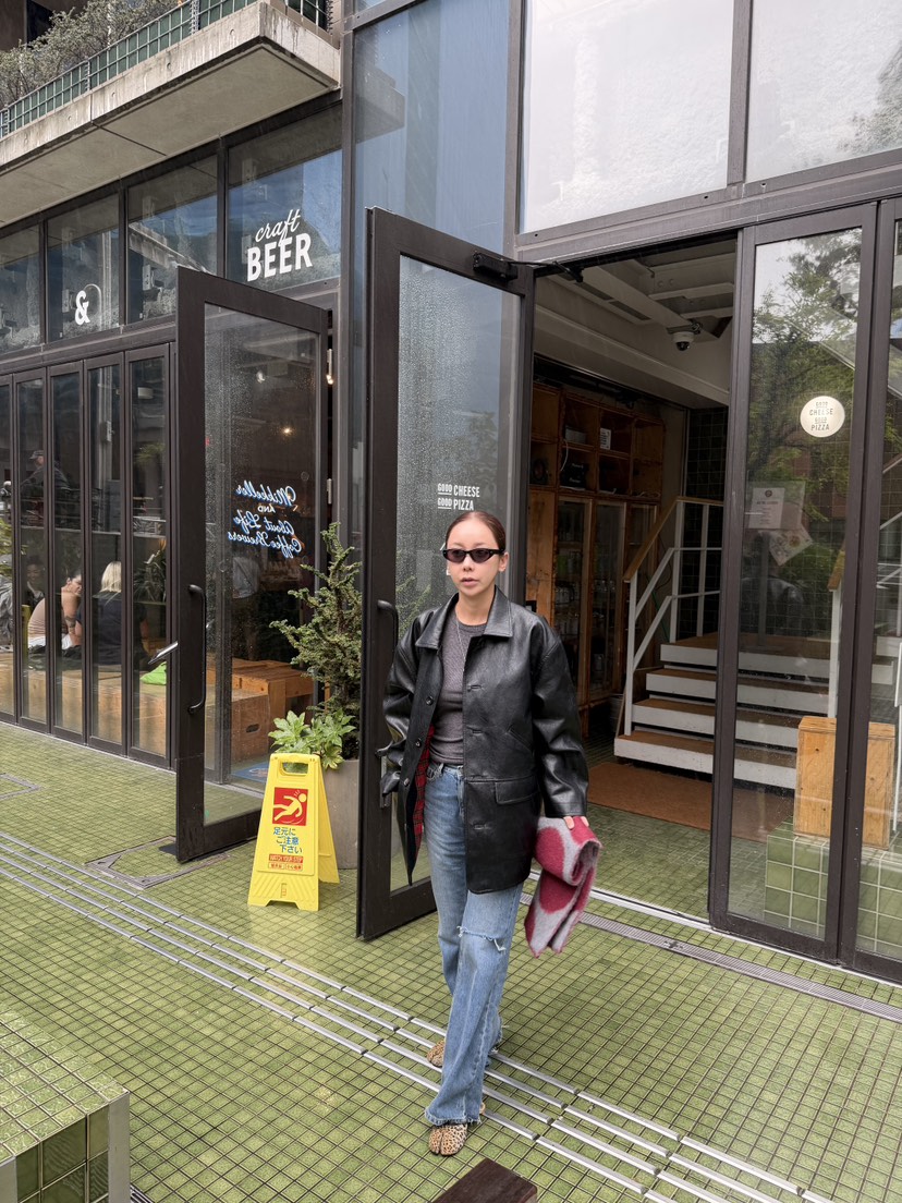 SUNDER MARKET東大門直郵女士新款真品推薦皮衣皮革格紋SUNDER MARKET皮衣