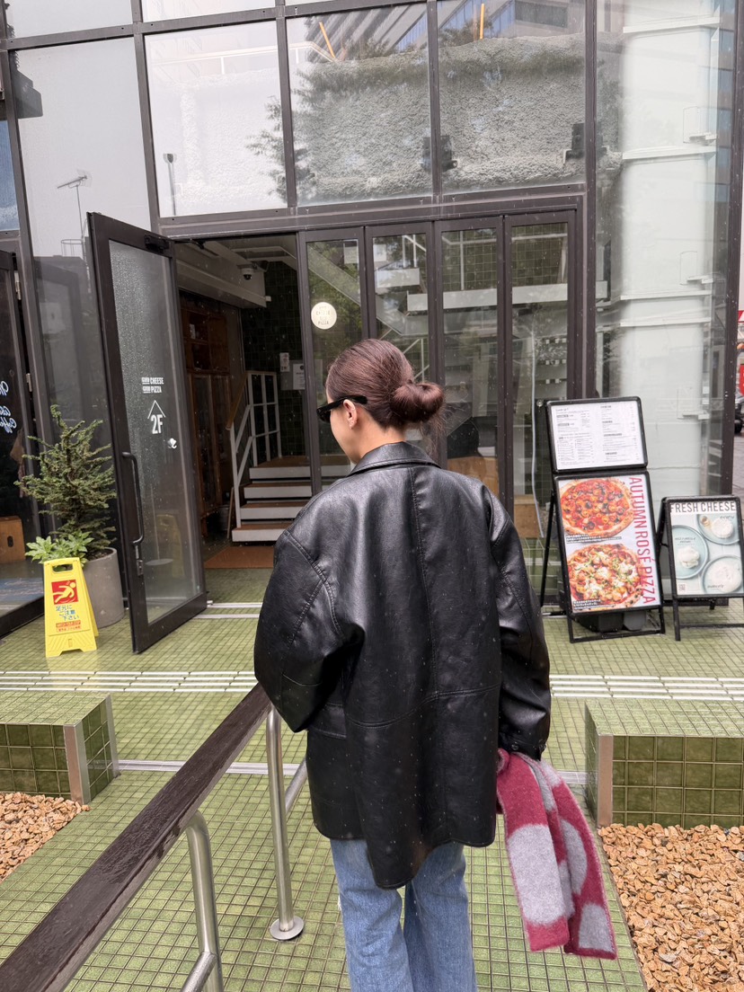 SUNDER MARKET東大門直郵女士新款真品推薦皮衣皮革格紋SUNDER MARKET皮衣