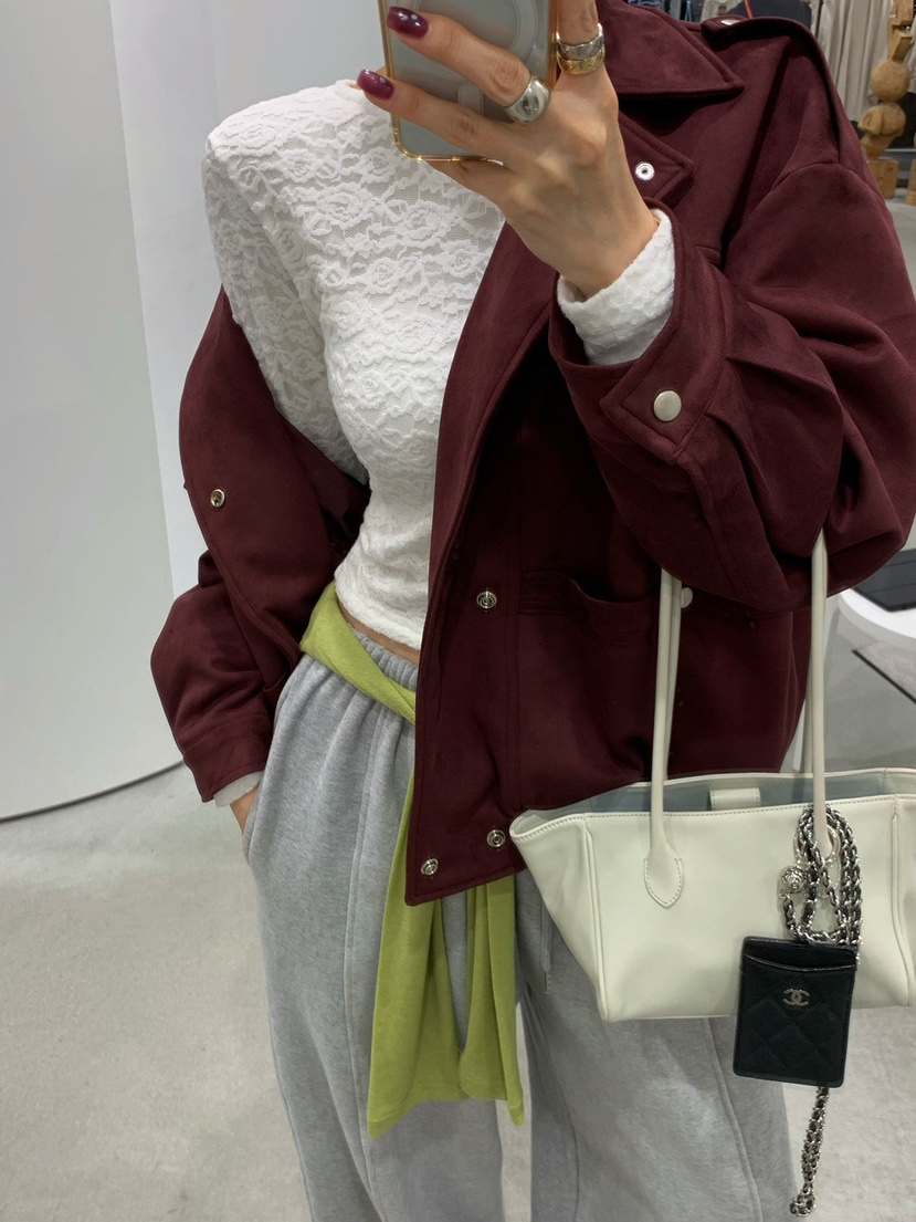 REVE CITE-L東大門實拍女士新品真品推薦長袖T恤抓絨蕾絲REVE CITE-L長袖T恤