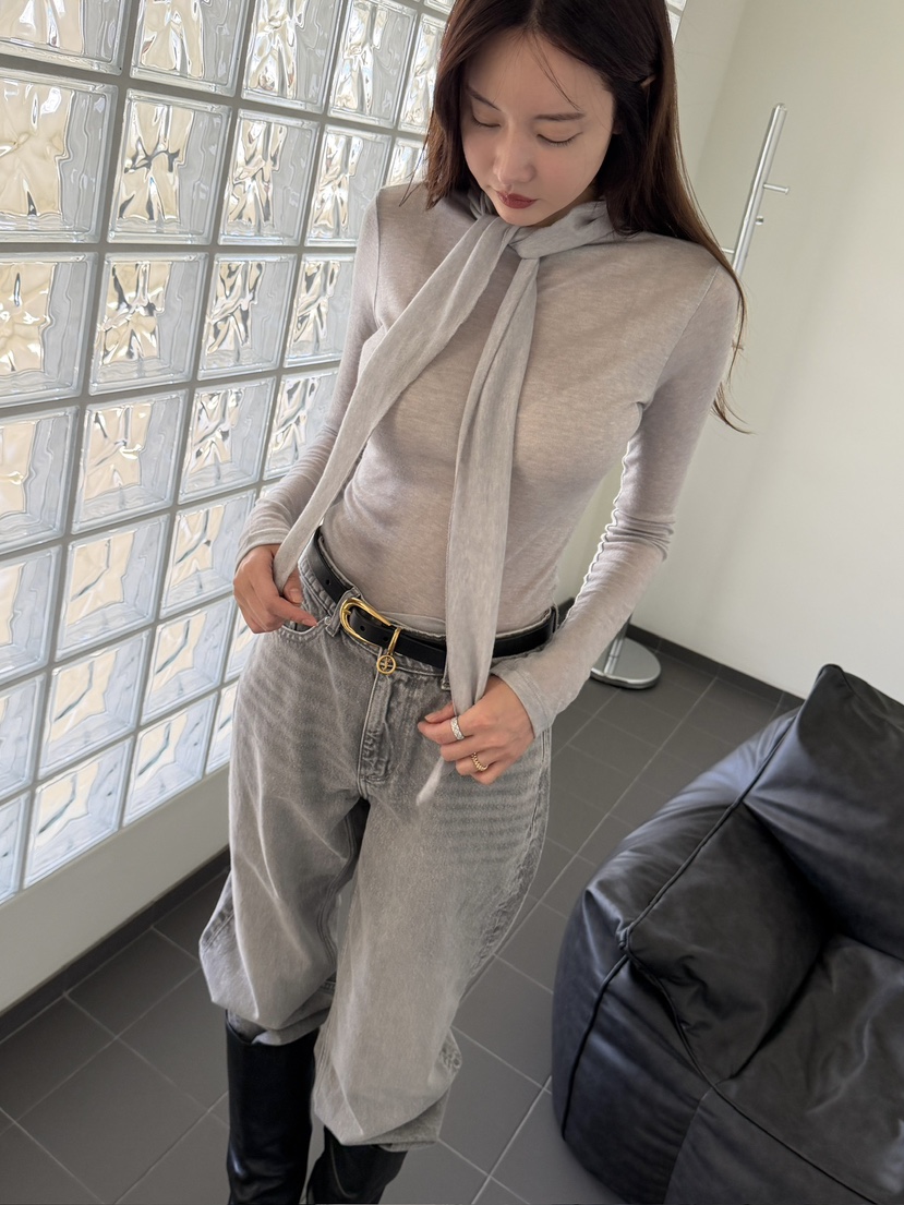 LERE東大門直郵女裝新品休閑熱賣推薦時尚長袖T恤雙面圍巾LERE長袖T恤