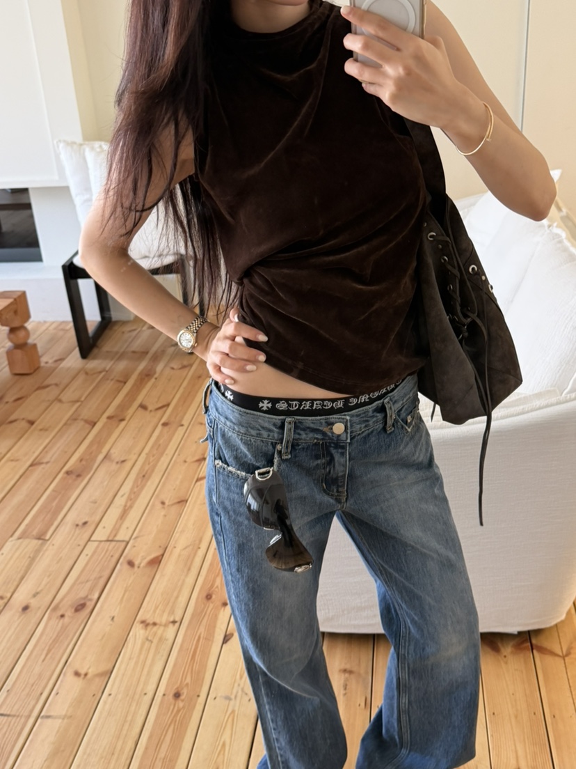 LEFANCY東大門代購女士新品真品人氣休閑吊帶背心天鵝絨無袖LEFANCY吊帶/背心圖色3
