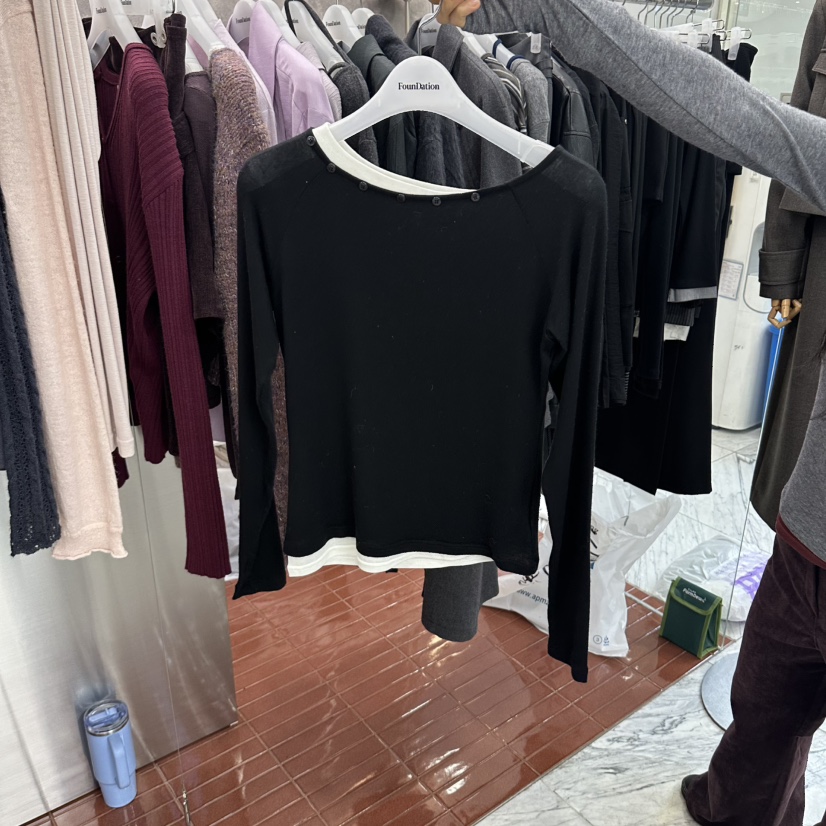 FOUNDATION東大門實拍女士新品熱賣時尚推薦真品休閑長袖T恤FOUNDATION長袖T恤圖色3
