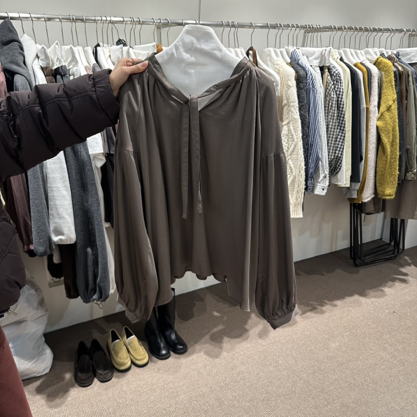OVERTAKE東大門代購女士新品熱賣時尚推薦休閑襯衫蕾絲衫OVERTAKE襯衫/蕾絲衫圖色2棕色