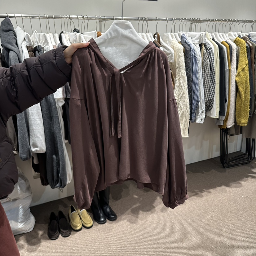 OVERTAKE東大門代購女士新品熱賣時尚推薦休閑襯衫蕾絲衫OVERTAKE襯衫/蕾絲衫圖色3酒紅色