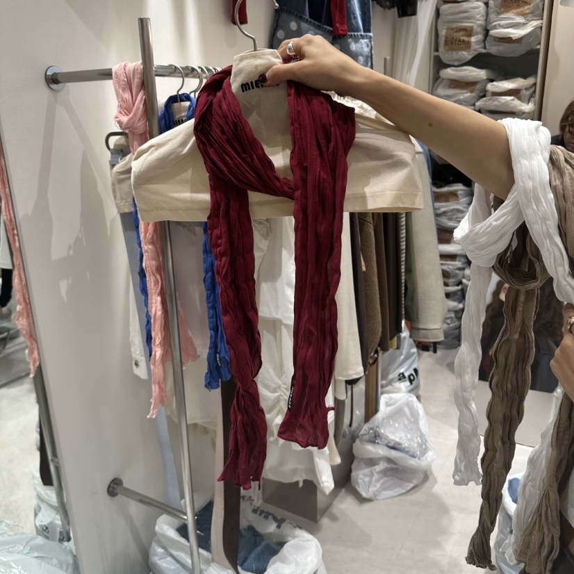 MIENNE韓國代購女士新品推薦人氣休閑時尚圍巾披肩圍巾皺紋MIENNE圍巾/披肩圖色5