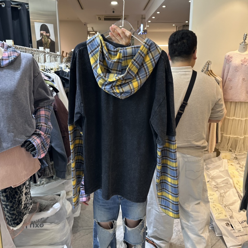 CHEAP-CHIC東大門實拍女士新品推薦人氣休閑長袖T恤格子CHEAP-CHIC/CHARLES THE SECOND長袖T恤