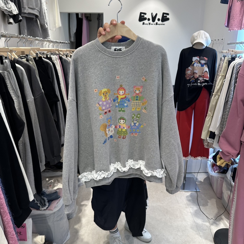 EVE東大門代購女裝新品人氣時尚熱賣真品休閑推薦衛衣加絨EVE衛衣圖色3