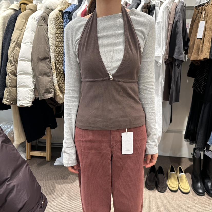 OVERTAKE韓國代購女裝新品人氣休閑時尚推薦熱賣長袖T恤羅紋OVERTAKE長袖T恤圖色1